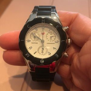 Michele Watch  jelly bean black rubber band